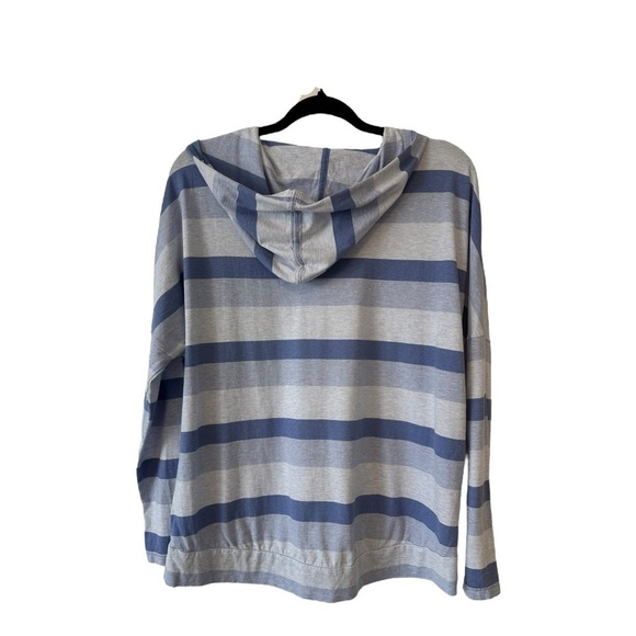 Puma Hoodie Pullover Long Sleeves Athleisure Striped Blue Women’s Large - Picture 2 of 13